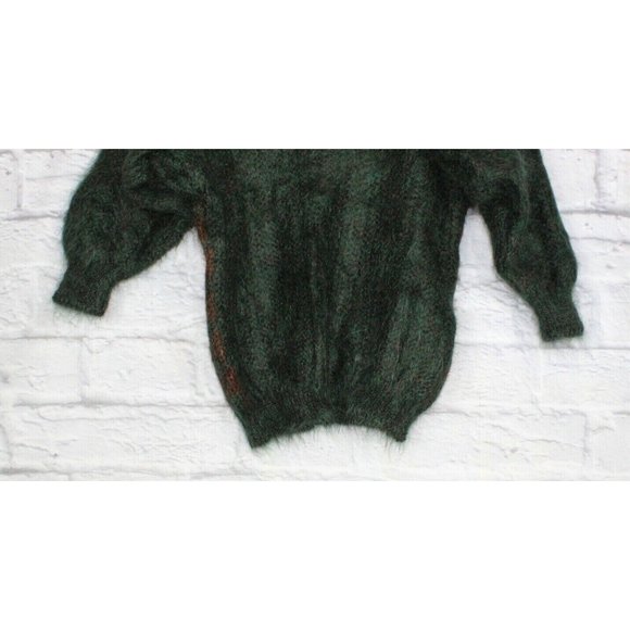 Vintage Mac Clyde Green Houndstooth Mohair Wool Sweater Size S - Picture 6 of 8